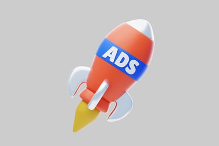 Preview: Cartoon advertisement rocket