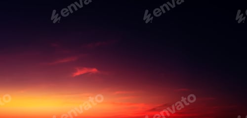 Preview: Red Sunset Sky,Cloud over Sea Beach in Evening on Spring,Landscape Dark Night Sky