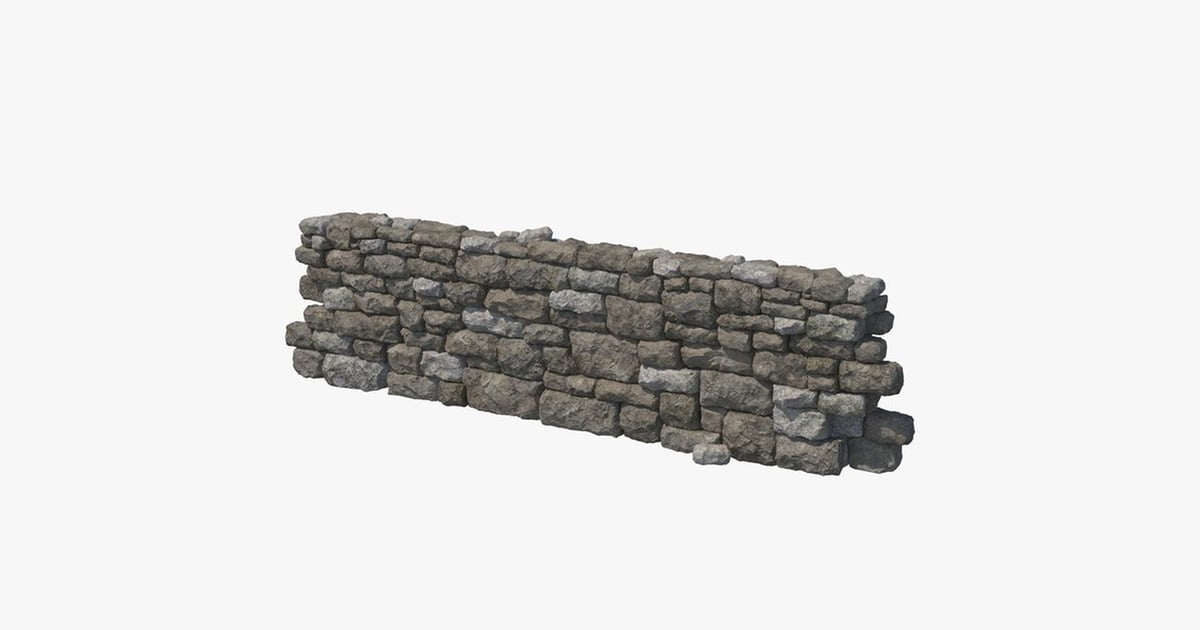 Irregular stone block wall 3D, Incl. blocks & natural - Envato