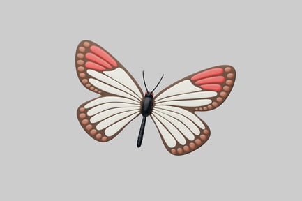 Visualização: Inseto borboleta rosa e branco