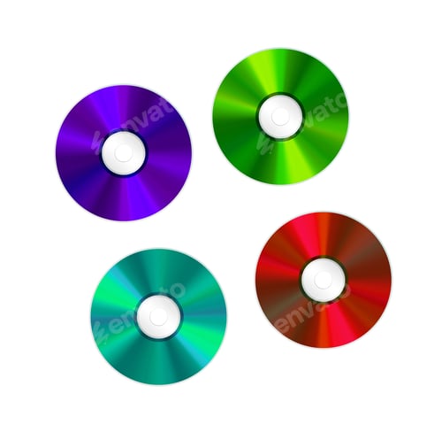 Preview: four colored Compact Discs