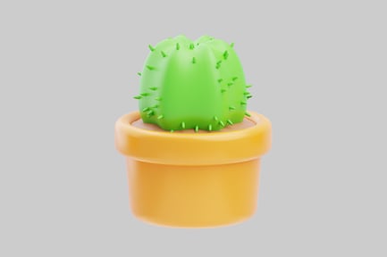 Preview: Cactus in yellow pot