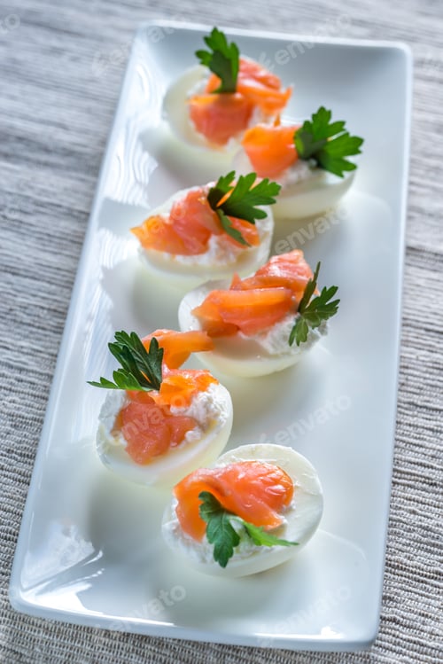 Preview: Salmon cream cheese deviled eggs