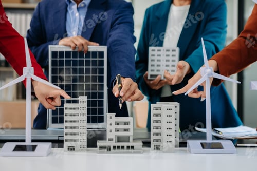 Preview: technology and Solar Energy Environment city Concept.