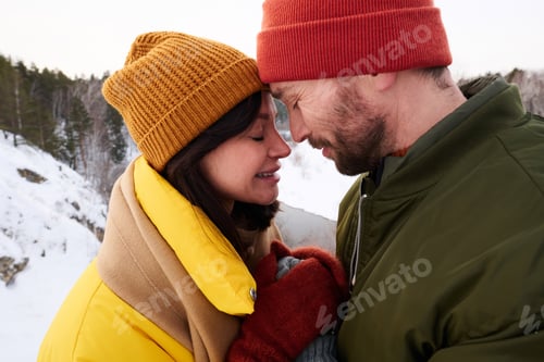 Preview: Happy Caucasian Couple On Winter Day