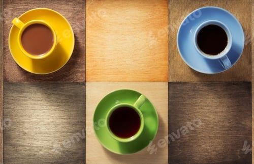 Preview: cup of coffee, tea and cacao