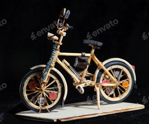 Preview: Miniature handicraft of wooden bicycle