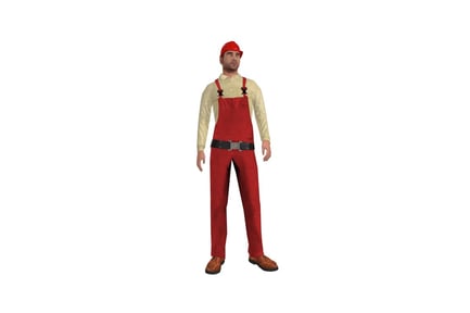 Preview: Man in overalls and collared shirt