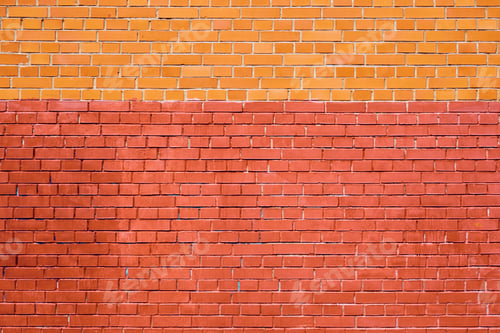 Preview: Solid Texture Of An Empty Brick Wall Of Two Shades Of Red And Yellow For Background And Wallpaper