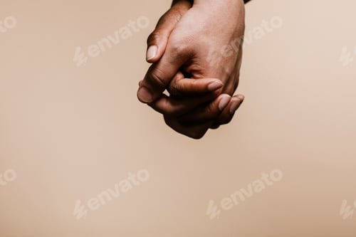 Intertwined Hands Show Connection and Affection