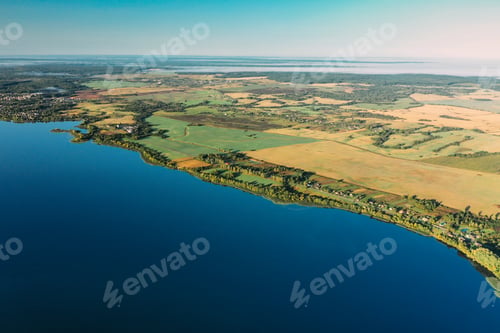 Preview: Lyepyel District, Vitebsk Region, Belarus. Aerial View Of Residential Area With Houses In