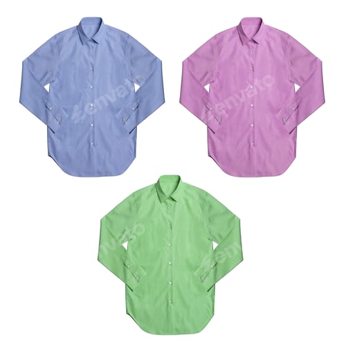 Preview: Blue, green and pink shirts