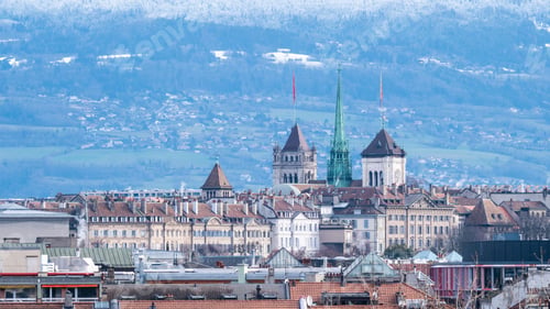 Preview: Aerial view of beautiful Geneva, Switzerland.