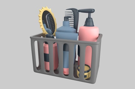 Preview: Cartoon hair care product basket
