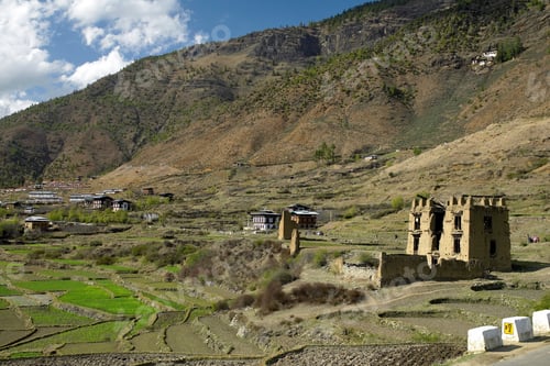 Preview: Bhutanese valley near Paro in The Kingdom of Bhutan.