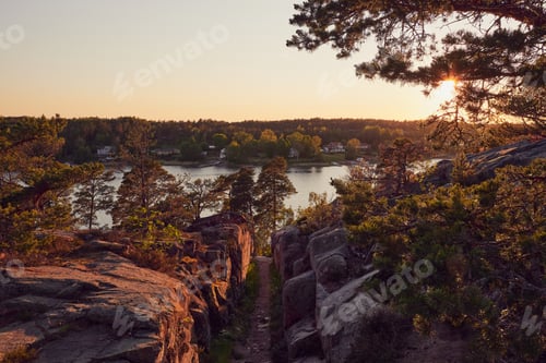 Preview: Attractions of Mariehamn: view from Badhusberget Hill near Mariehamn Water Tower towards the western