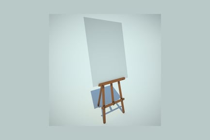 Preview: Blank canvas on wooden easel