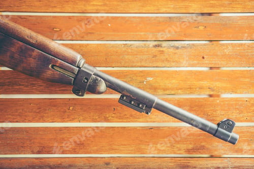 Preview: The ancient machine gun of the Second World War. the bullet of the gun looks at point blank