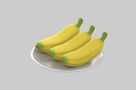 Preview: Bananas on plate still life