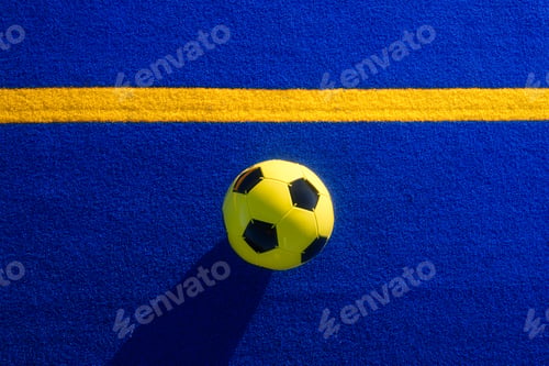 Preview: Soccer ball and dividing lines on the field. Football. Active sports. Team sports.