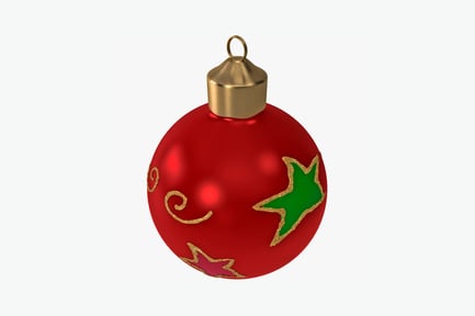 Preview: Red ornament with gold decoration and green accent