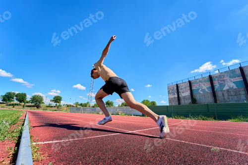 Preview: Sprinter starting a race on outdoor track