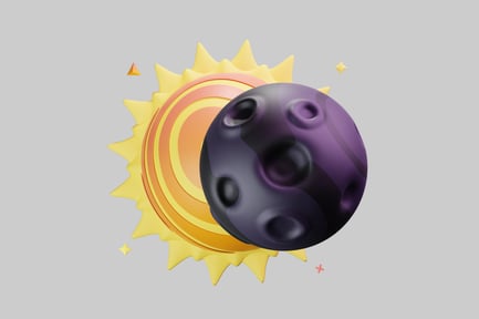 Preview: Cartoon solar eclipse planetary event
