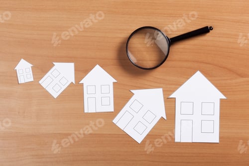 Preview: paper house with Magnifying Glass
