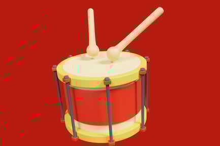 Preview: Vibrant drum with two mallets