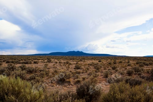Preview: mountains overlooking dry desert landscape