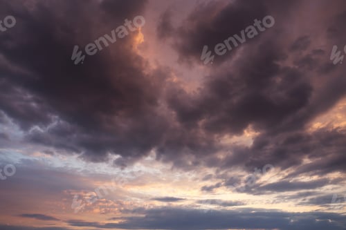 Preview: Picturesque view of sunset sky with beautiful clouds