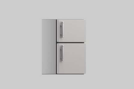 Preview: Modern refrigerator with silver handles