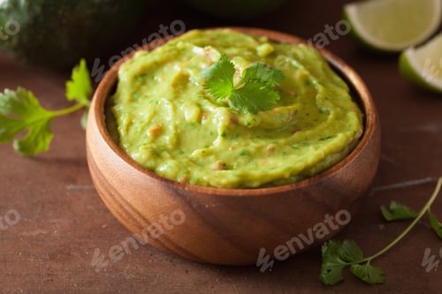 Preview: mexican guacamole dip and ingredients