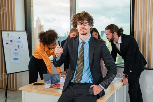 Preview: Multiracial business people having meeting and brainstorming.