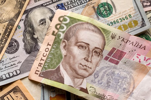 Preview: Money and finances concept. Ukrainian national currency bill wor