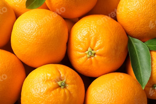 Preview: Pile of ripe oranges as background, top view