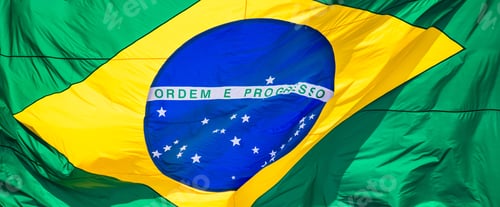 Preview: Closeup of waving Brazil's flag