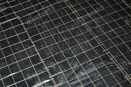 Preview: Reinforcement concrete iron mesh indoors. The process of preparing the room for concreting the floor