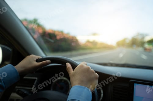 Preview: Driving car on city street