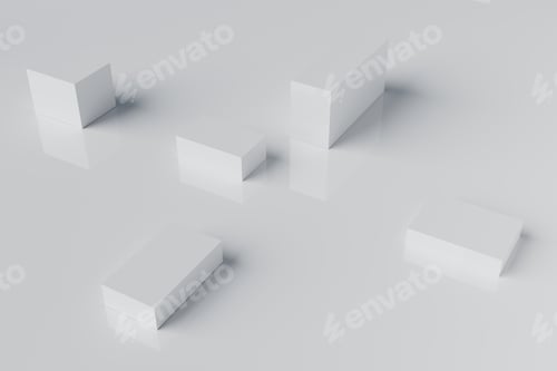 Preview: Abstract white cube block Moving animation background 3d rendering