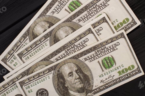 Preview: Close up of american money on dark background