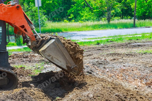 Preview: The bulldozer moves soil digging ground construction equipment