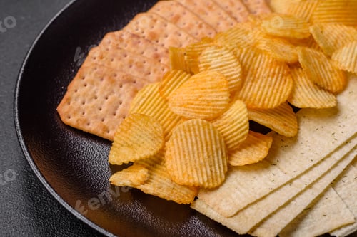 Preview: Crispy potato chips with salt, spices and herbs