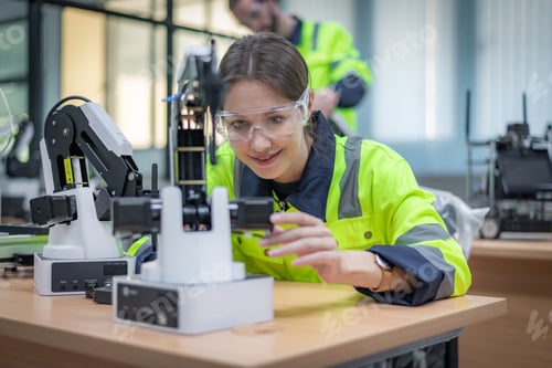 Preview: Engineer team learning and analyzed to develop automation welding robot machine is artificial intell