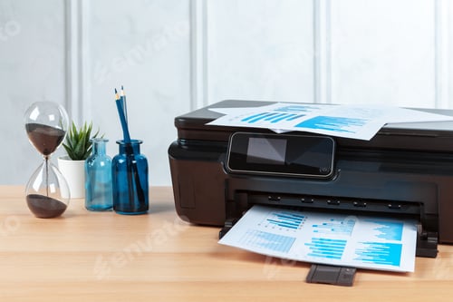 Preview: multi-function printer machine ready for printing, copy, scanning in office