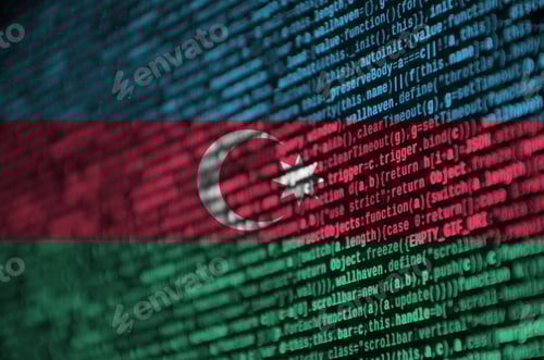 Preview: Azerbaijan flag is depicted on the screen with the program code