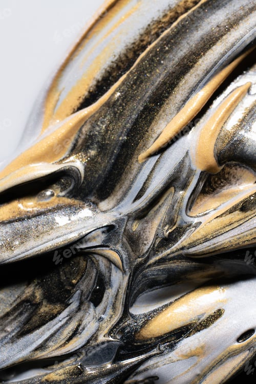 Preview: Golden and silver pigment in black dye