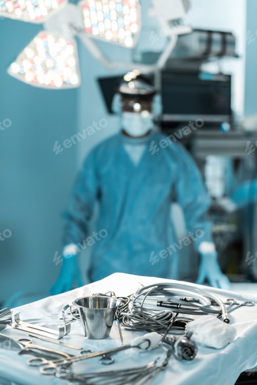 Preview: Surgical Instruments Ready For Operation in Hospital Room