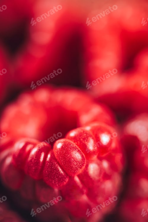 Preview: Raspberries Macro Close Up