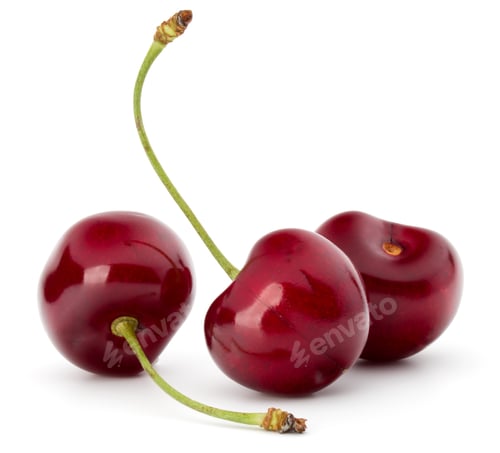 Preview: Sweet cherry berries isolated on white background cutout